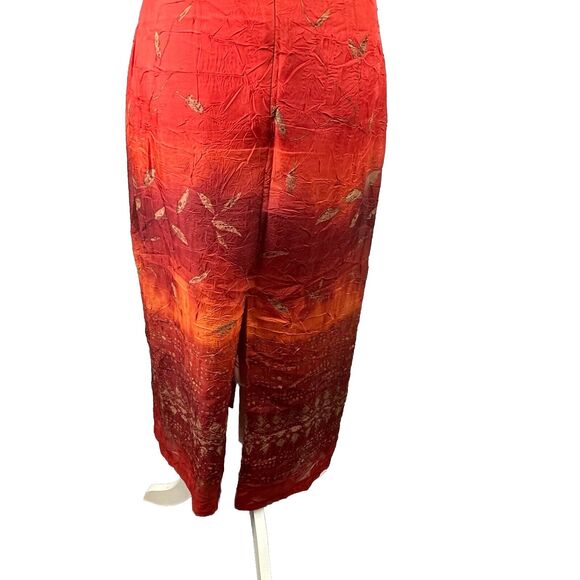 Vintage Orange Ombré Sheer Lined‎ Y2k Whimsical Coquette Fairy Midi Dress Size 6 - Picture 7 of 11